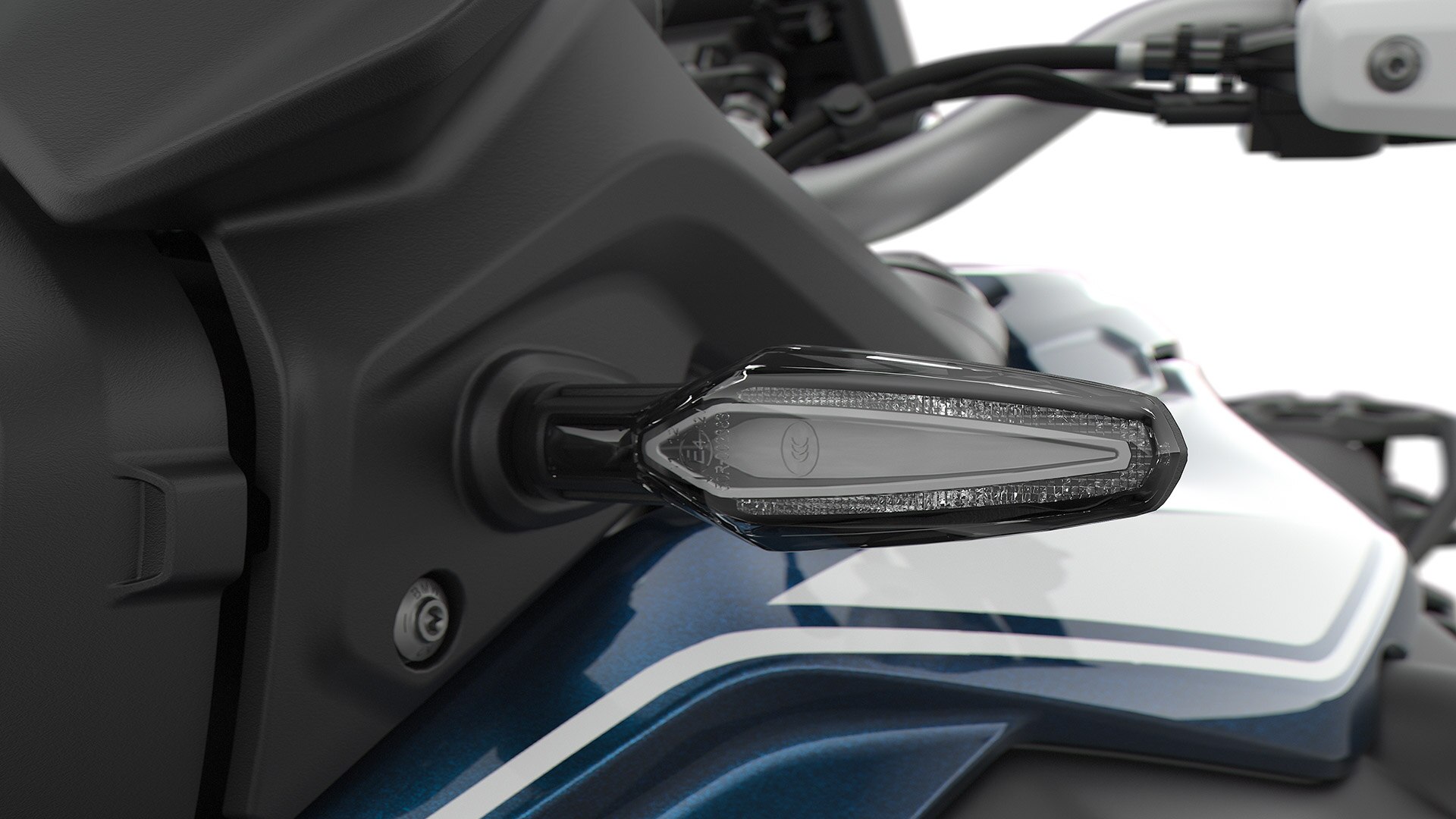 Vi ser LED-indikatorene til F 850 GS.