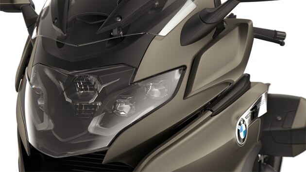 Focus on the LED headlights.